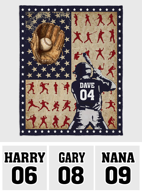 Beliebiger Name und Nummer - Personalisierte Baseballdecke