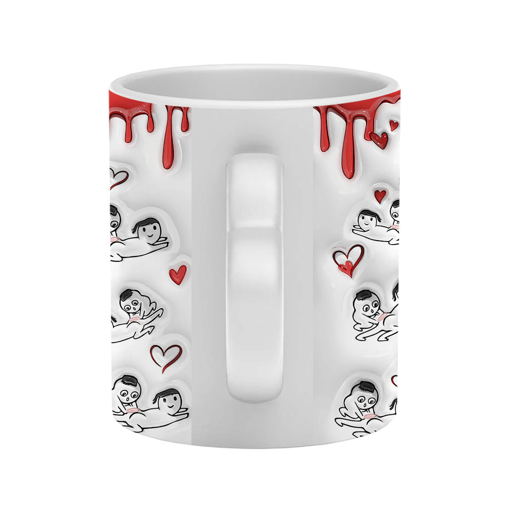 Your Butt Is Bonus - Personalized Couple Heart Handle Mug
