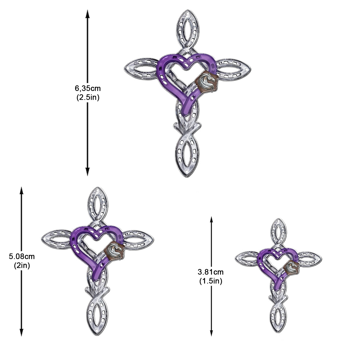 Rustic Horseshoe Cross - Personalized Horse Earrings