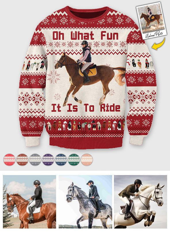 Oh, wie viel Spaß es macht zu reiten – personalisierter Pferde-Pullover