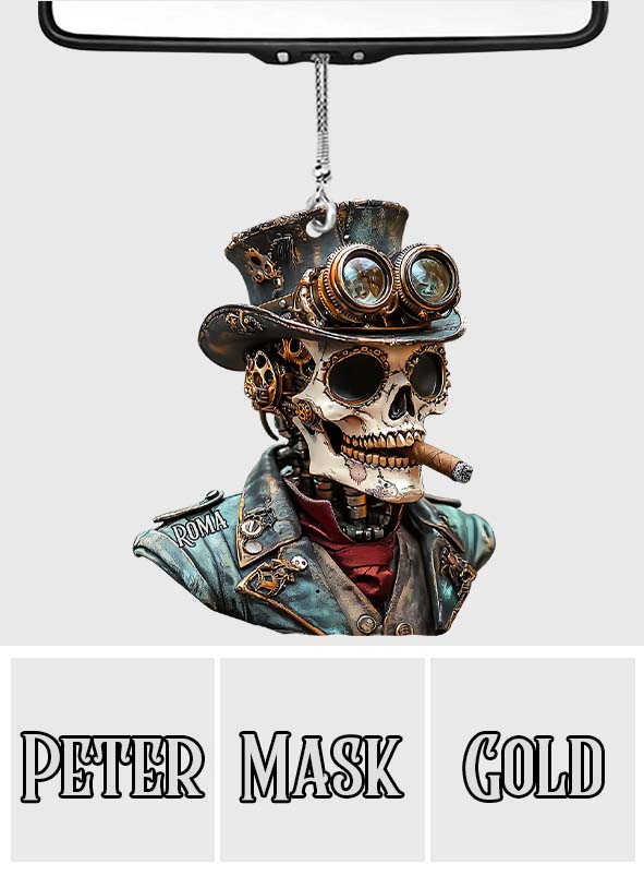 Steampunk-Schädel – Personalisierter Totenkopf-Autoanhänger