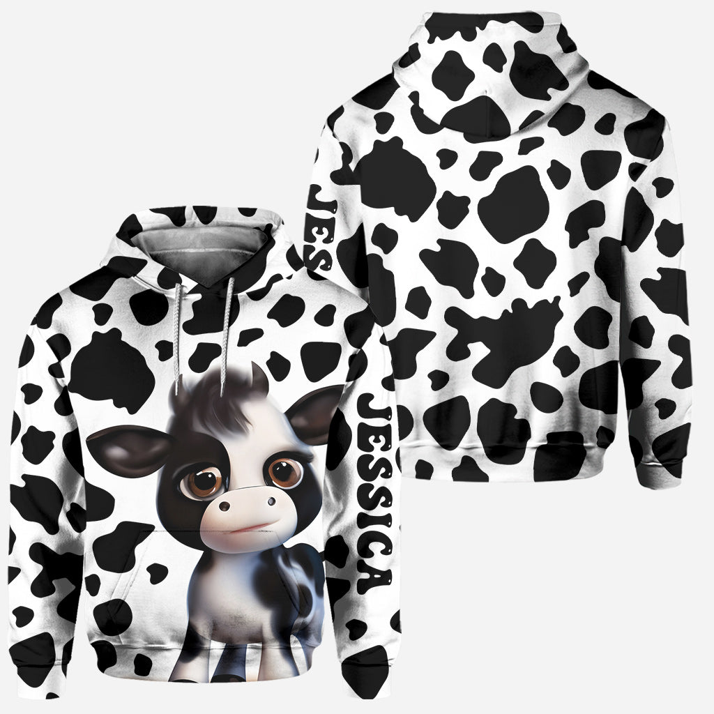 Moody Baby Cow - Personalized Cow Hoodie and Leggings