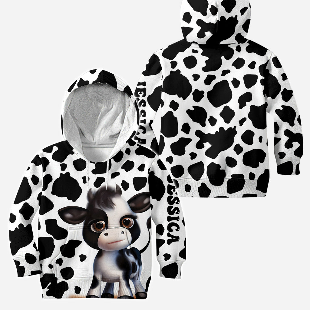 Moody Baby Cow - Personalized Cow Hoodie and Leggings