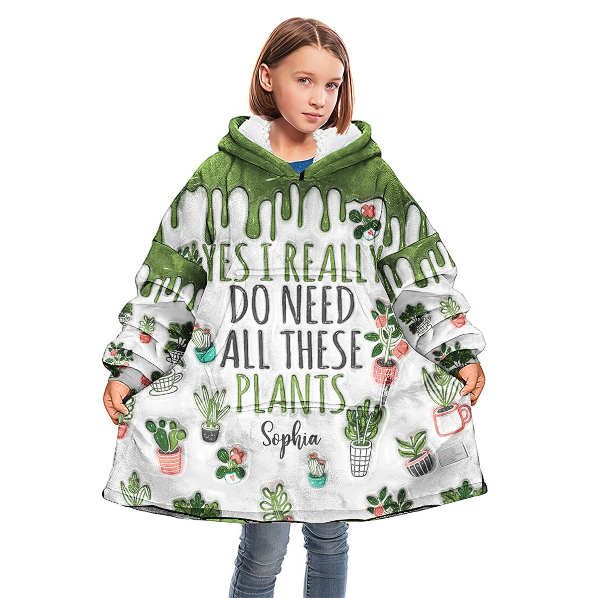 Yes I Need All These Plants - Personalized Gardening Blanket Hoodie