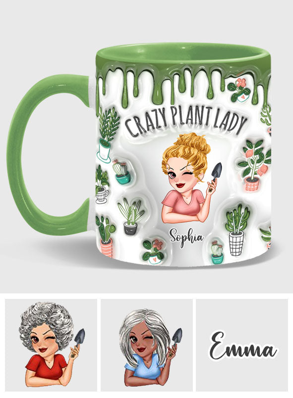 Verrückte Pflanzenliebhaberin – Personalisierte Garten-Akzent-Tasse