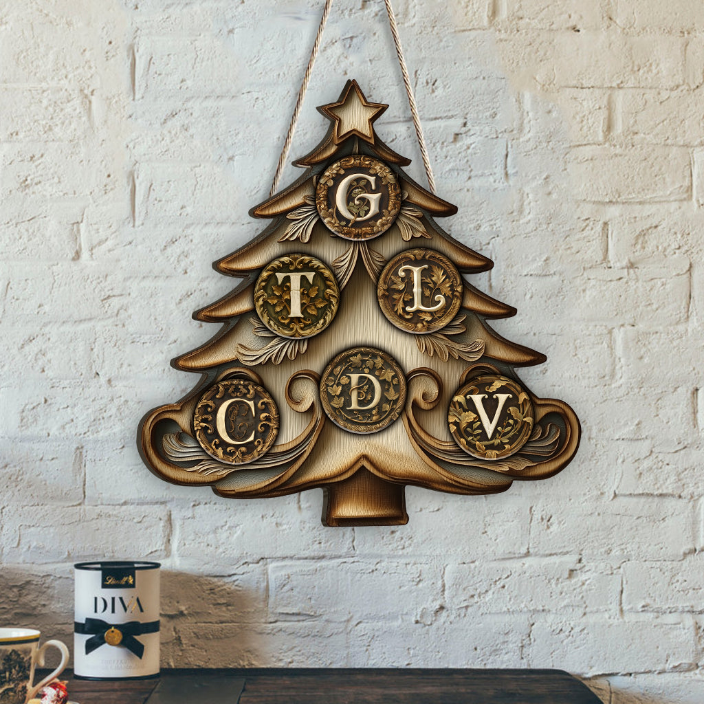 Family Christmas - Personalized Family Custom Shaped Wood Sign