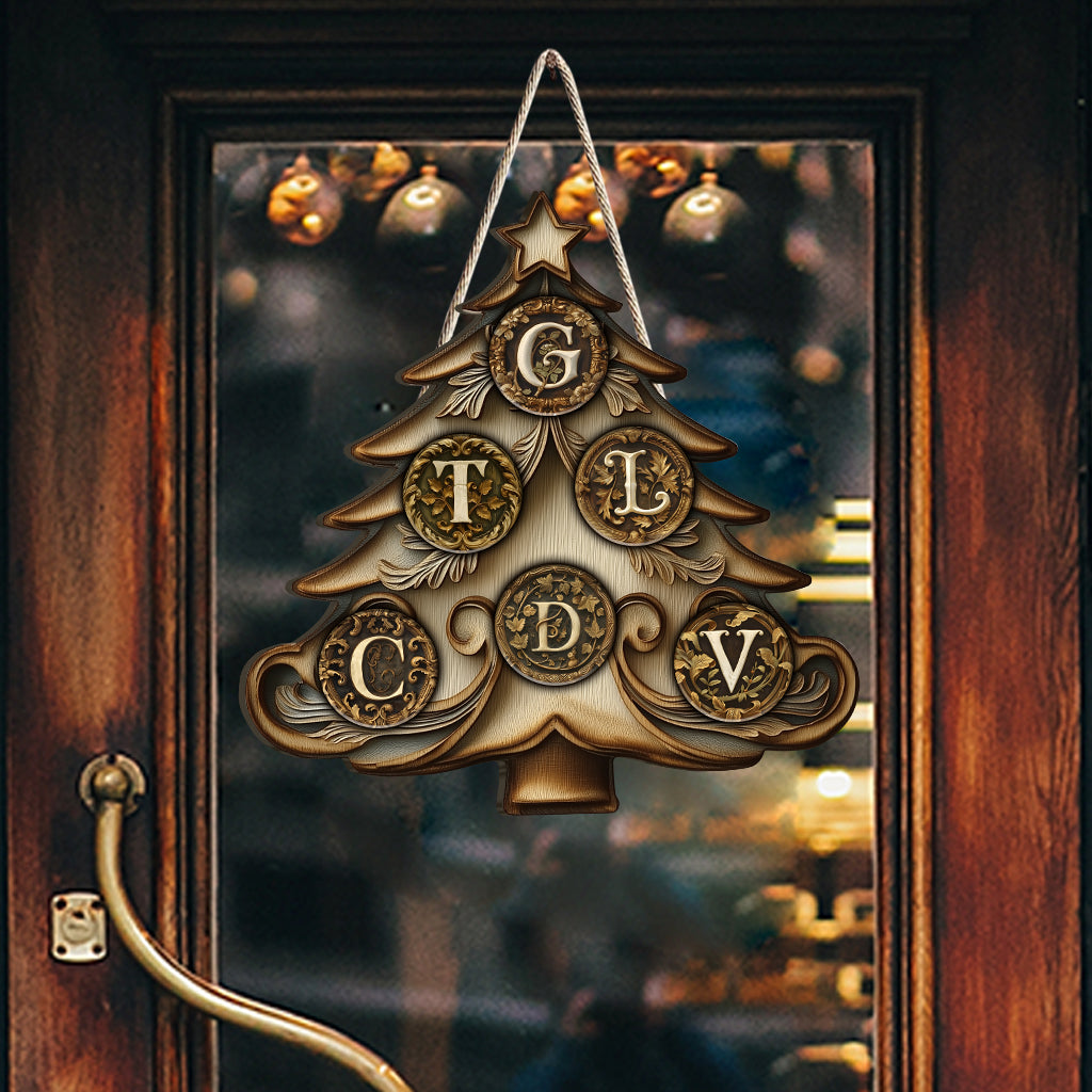 Family Christmas - Personalized Family Custom Shaped Wood Sign