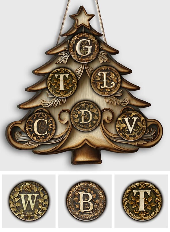 Family Christmas - Personalized Family Custom Shaped Wood Sign