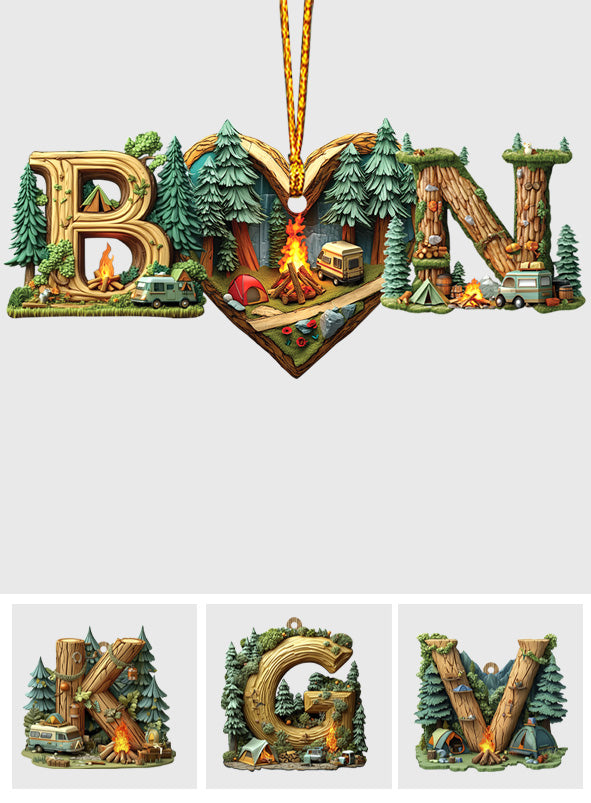 Camping Couple Letter - Personalized Camping Ornament