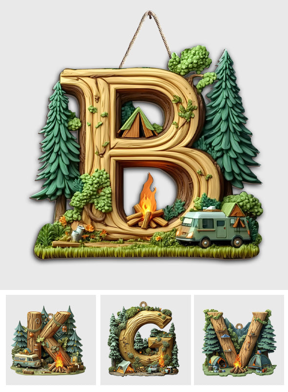 Camping-Buchstabe – Personalisiertes Camping-Holzschild in individueller Form