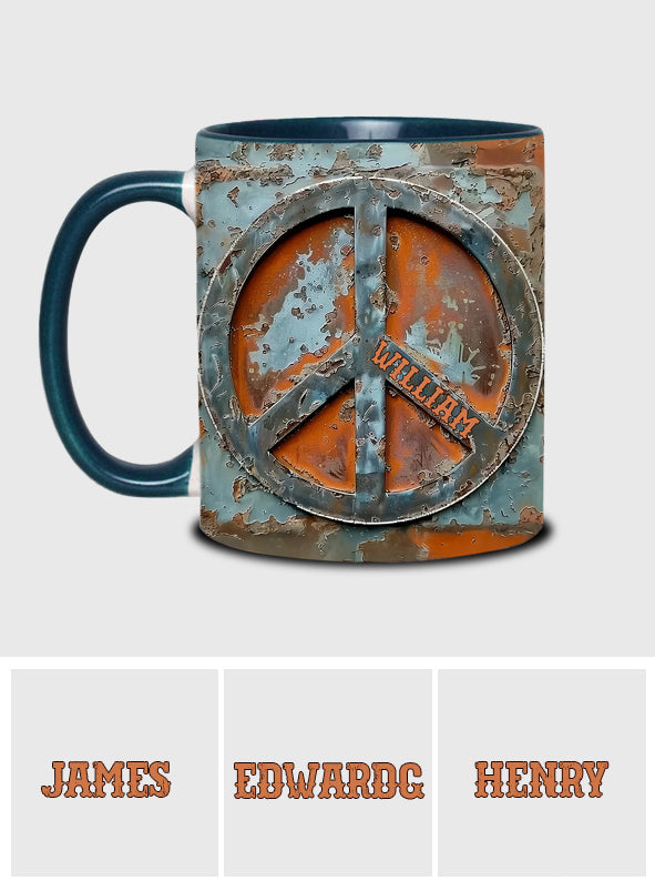 Mug personnalisé « Amour et Paix » style hippie