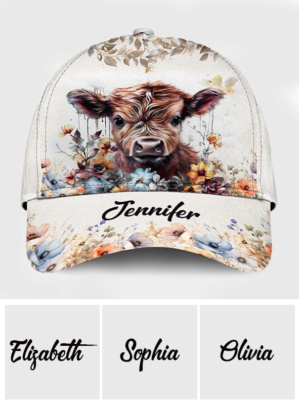 Casquette classique personnalisée avec une adorable vache des Highlands