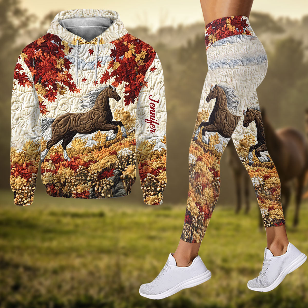 Love Horses - Personalized Horse Hoodie and Leggings