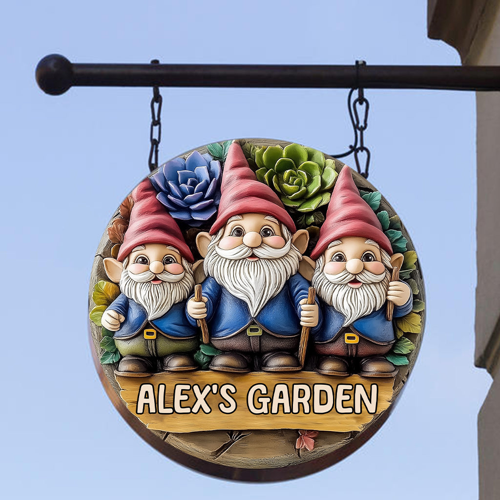 Welcome To My Garden - Personalized Gardening Round Metal Sign