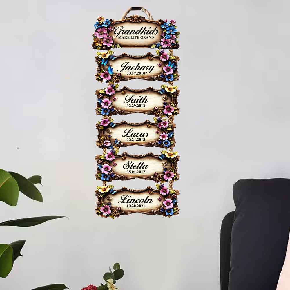 Grandkids Make Life Grand - Personalized Grandma Pallet Wood Sign