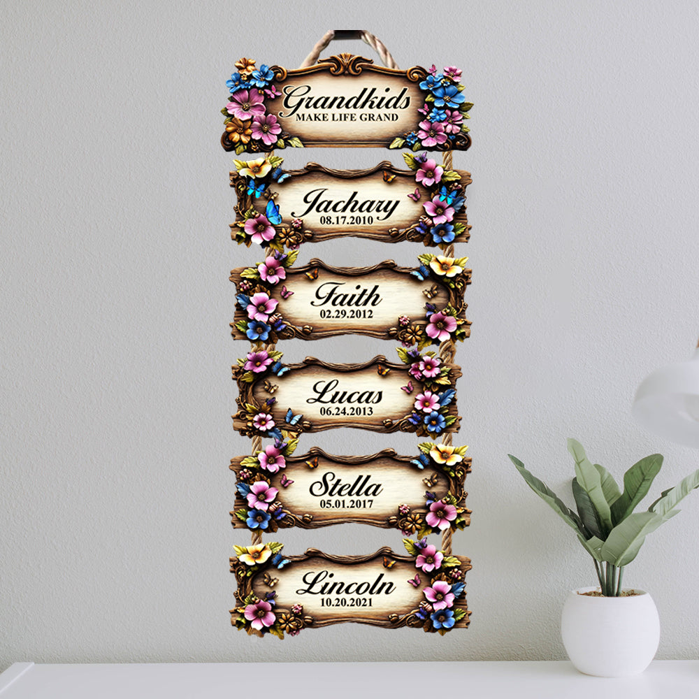 Grandkids Make Life Grand - Personalized Grandma Pallet Wood Sign