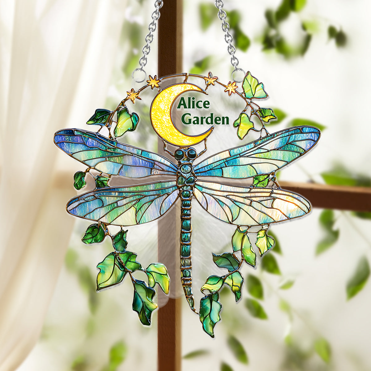 Garden Dragonfly - Personalized Gardening Window Hanging Suncatcher Ornament