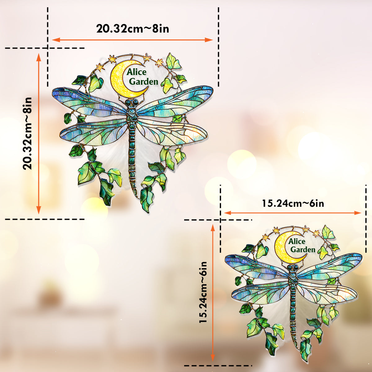 Garden Dragonfly - Personalized Gardening Window Hanging Suncatcher Ornament