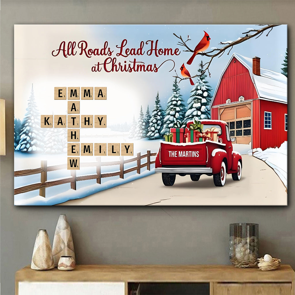 It's The Most Wonderful Time Crossword - Personalized Family Canvas And Poster