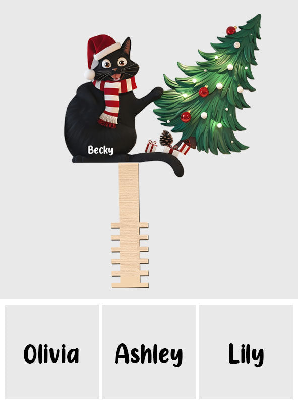 Naughty Black Cat - Personalized Black Cat Tree Topper