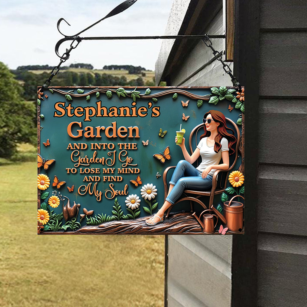 Find My Soul - Personalized Gardening Rectangle Metal Sign
