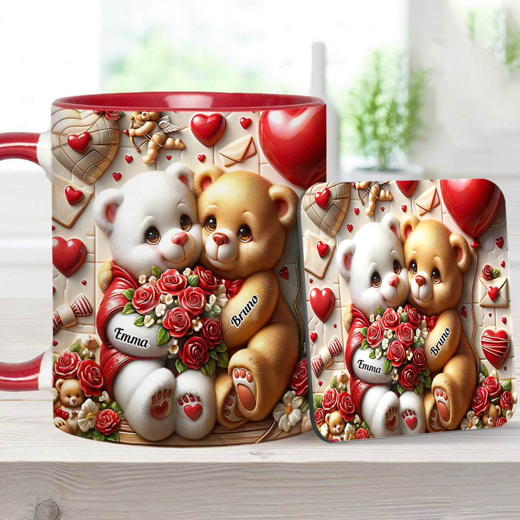 Cute Bear Couple - Personalized Couple Accent Mug