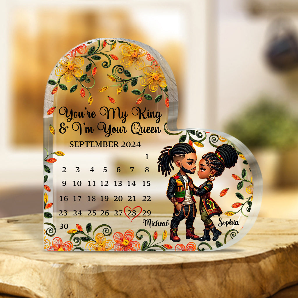 You Are My King & I Am Your Queen - Personalized African American Custom Shaped Acrylic Plaque