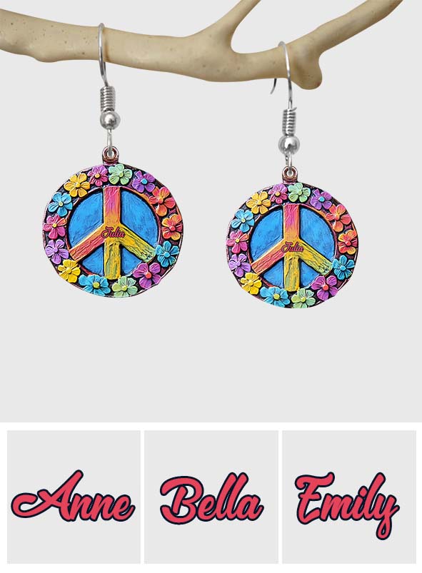 Âme de paix florale - Boucles d'oreilles hippies personnalisées