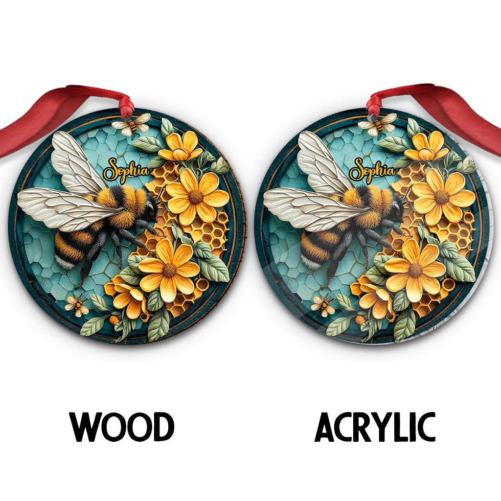Bee And Honeycomb - Personalized Bee Ornament