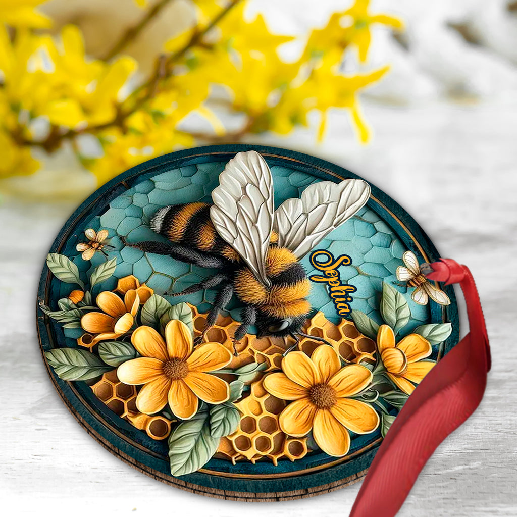 Bee And Honeycomb - Personalized Bee Ornament