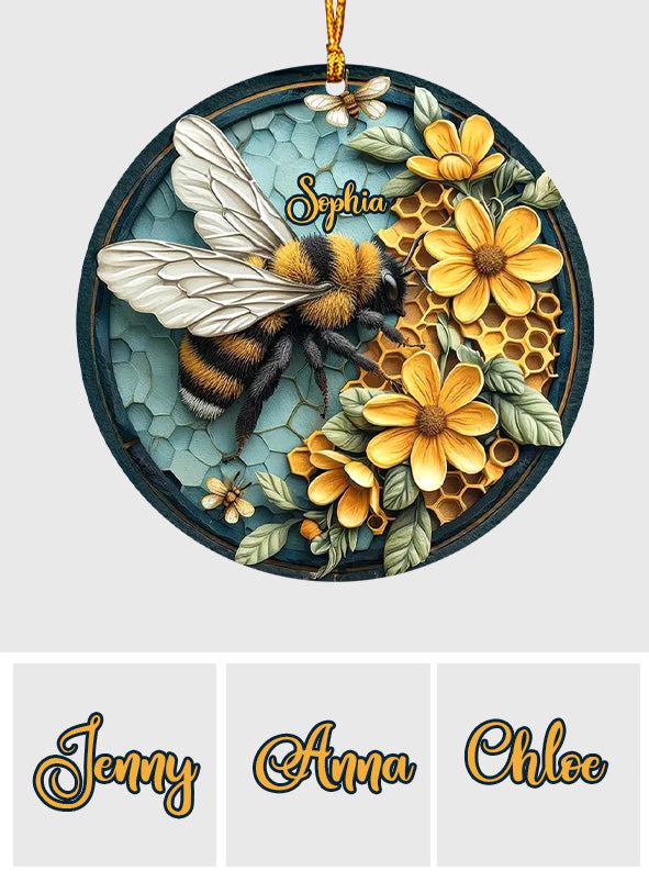 Bee And Honeycomb - Personalized Bee Ornament