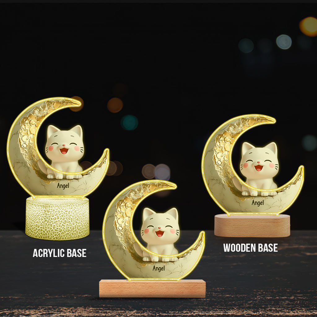 Cute Cats - Personalized Cat Shaped Plaque Light Base