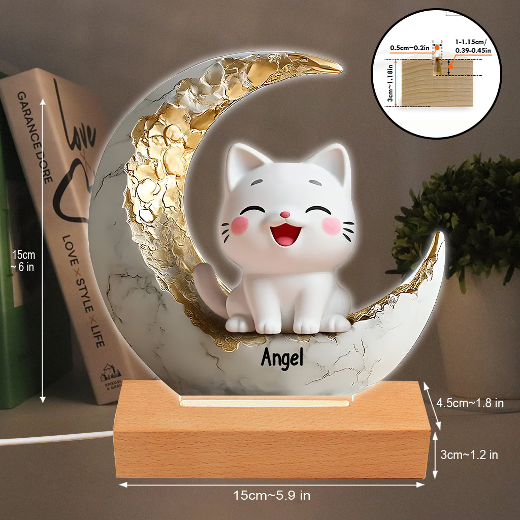 Cute Cats - Personalized Cat Shaped Plaque Light Base