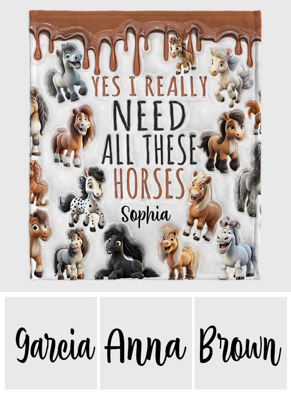 J'ai besoin de tous ces chevaux - Couverture personnalisée pour chevaux