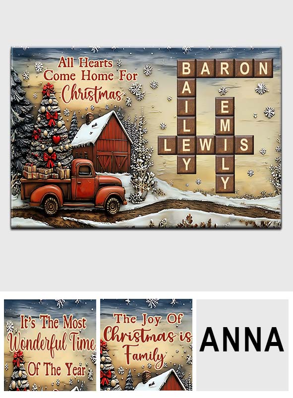 It's The Most Wonderful Time Of The Year - Personalized Family Canvas And Poster