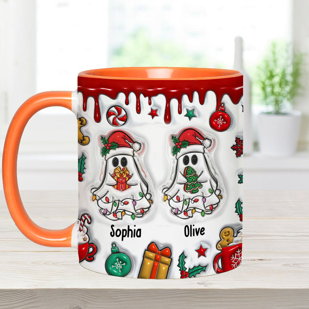 Ghost Friends Funny Christmas - Personalized Bestie Accent Mug