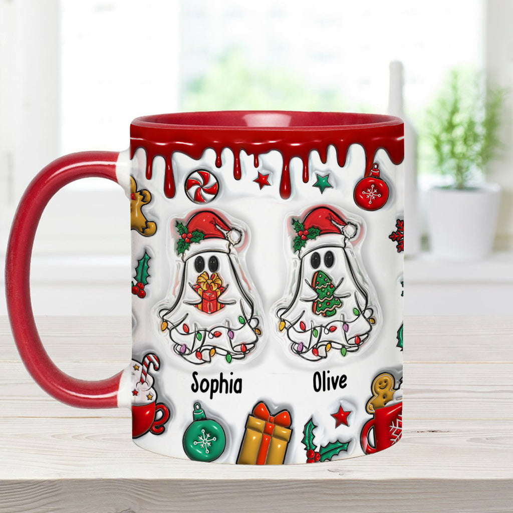 Ghost Friends Funny Christmas - Personalized Bestie Accent Mug