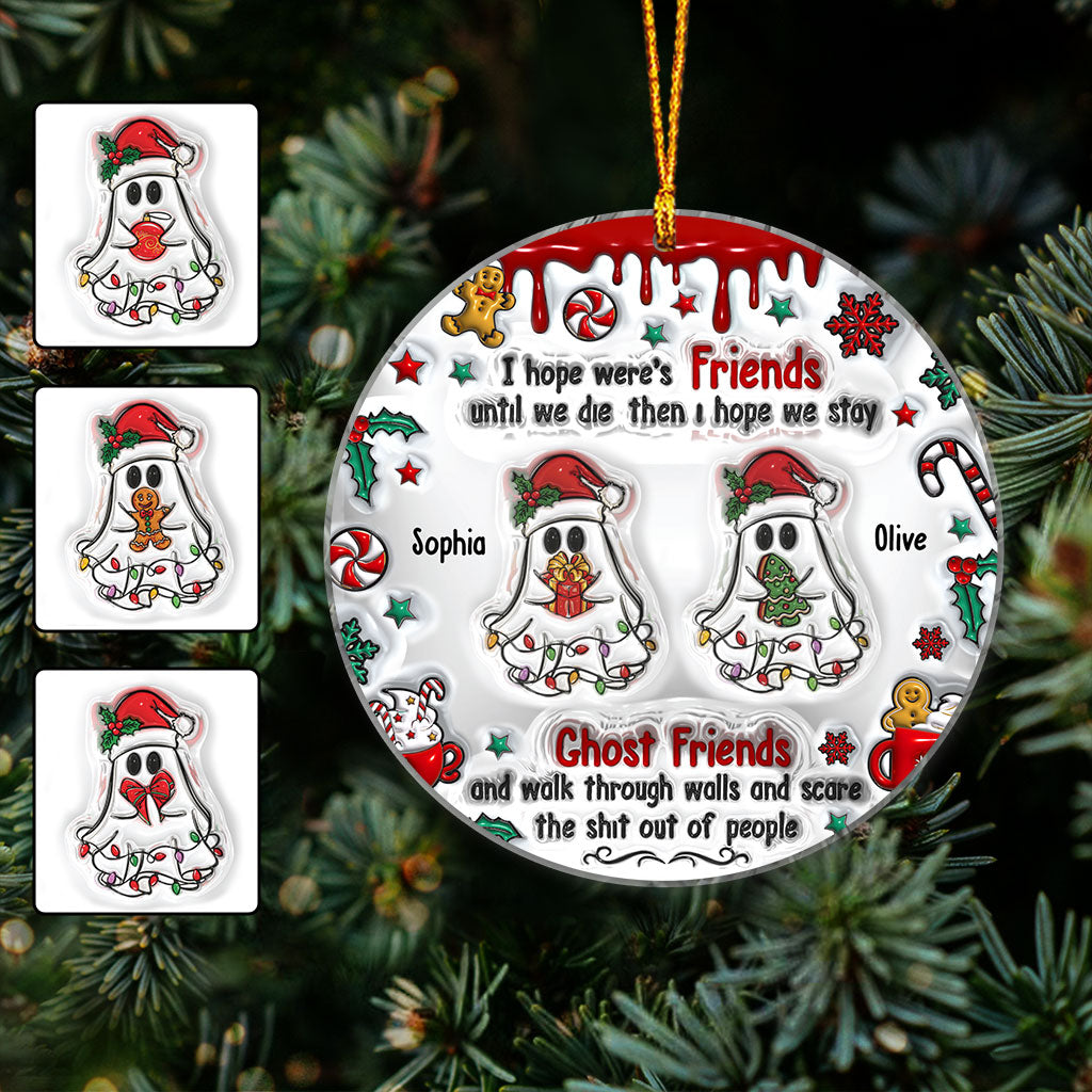Ghost Friends Funny Christmas - Personalized Bestie Ornament