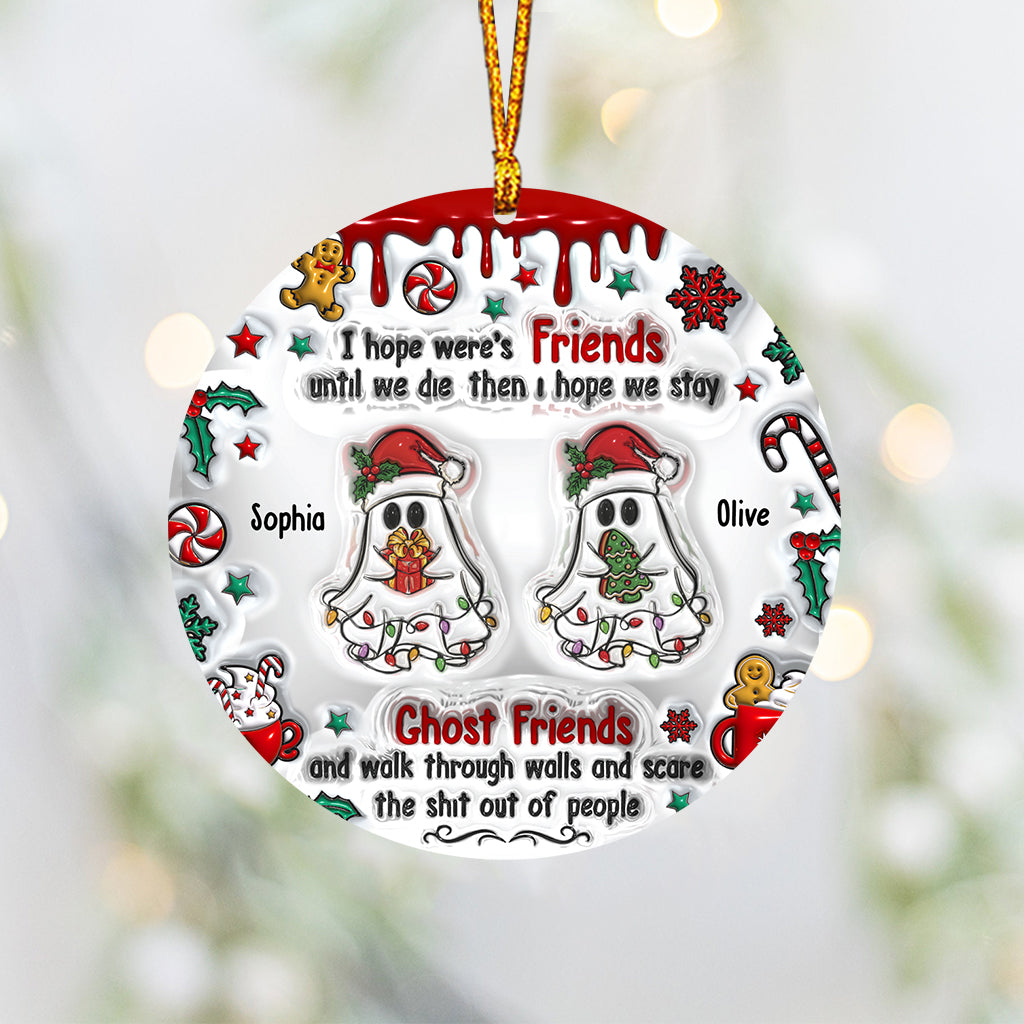 Ghost Friends Funny Christmas - Personalized Bestie Ornament