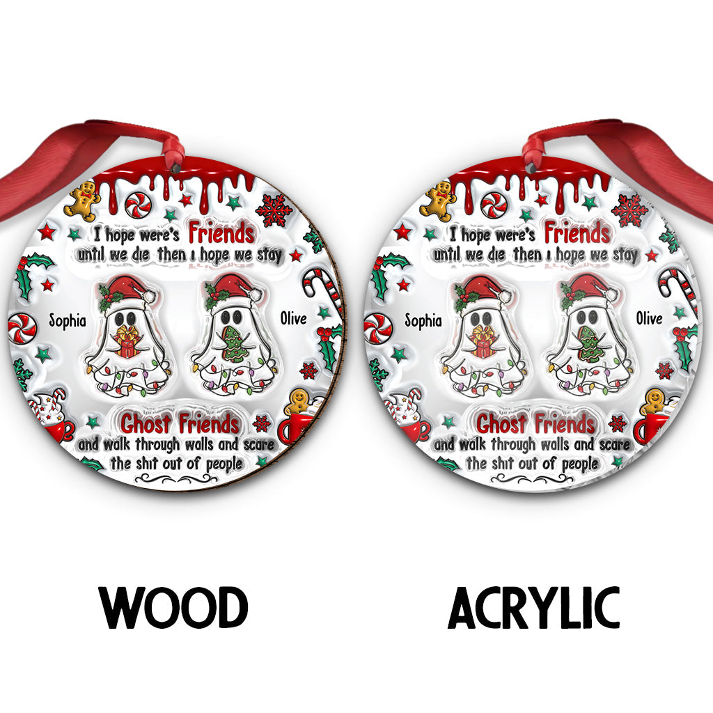 Ghost Friends Funny Christmas - Personalized Bestie Ornament