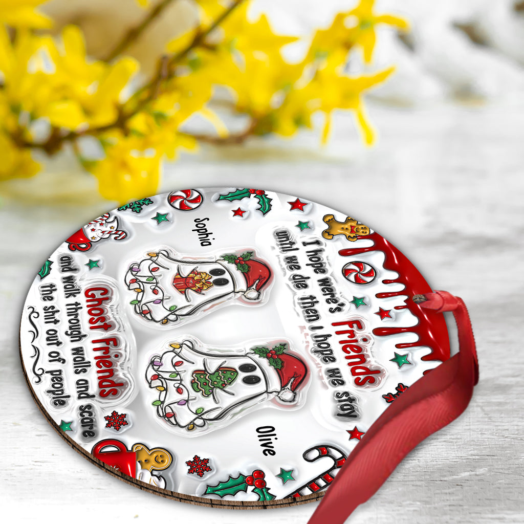 Ghost Friends Funny Christmas - Personalized Bestie Ornament