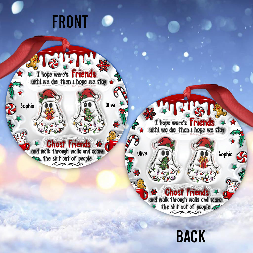 Ghost Friends Funny Christmas - Personalized Bestie Ornament