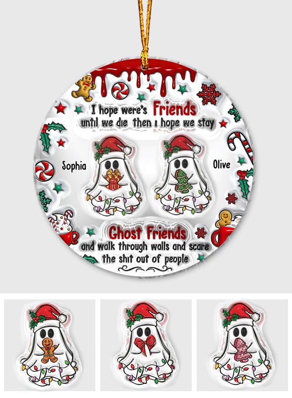 Ghost Friends Funny Christmas - Personalized Bestie Ornament