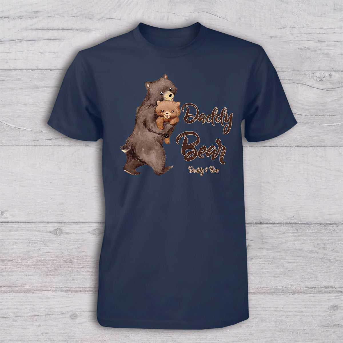 Papa Bear Baby Bear - Personalized Father T-shirt And Baby Onesie