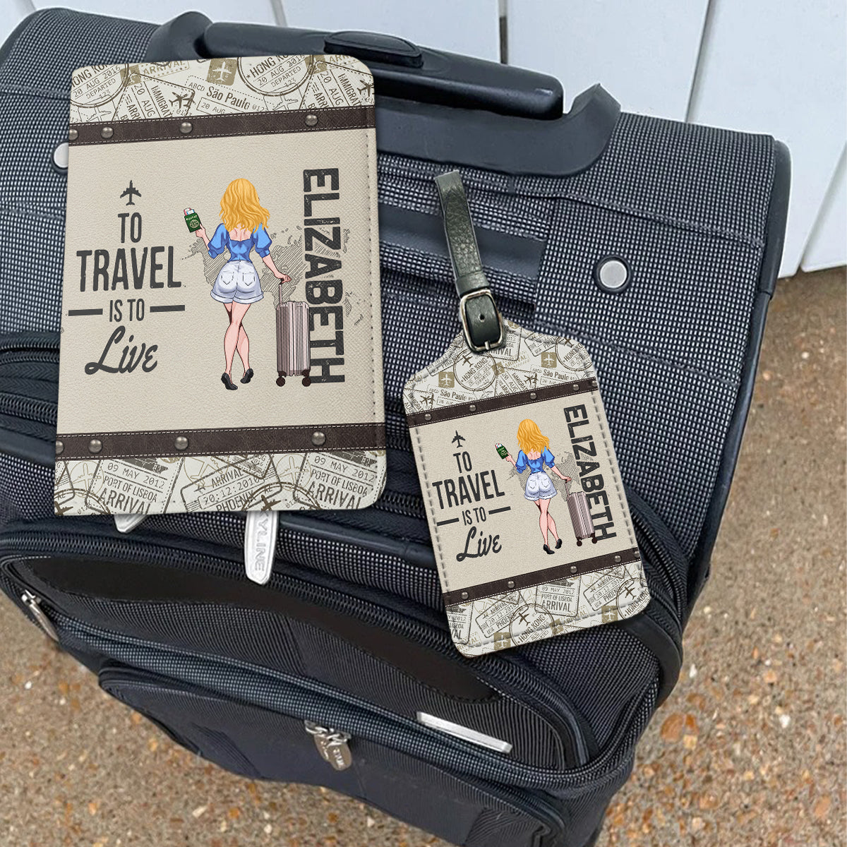 Adventure Awaits - Travelling gift for her, mom, wife, girlfriend, friend - Personalized Set