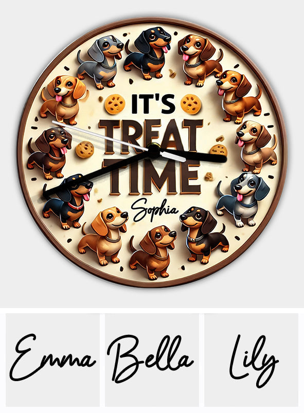 Adorable teckel - Horloge murale personnalisée teckel