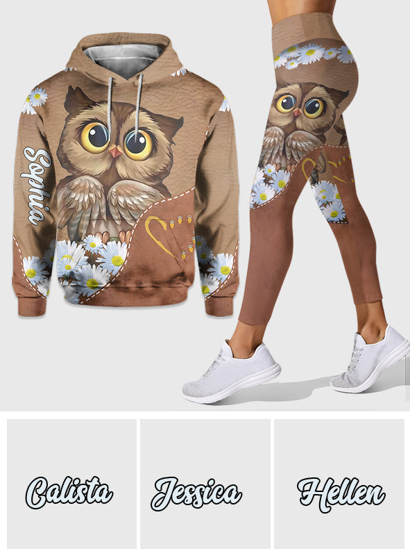 Wunderschöne Eule – Personalisierter Eulen-Hoodie und Leggings