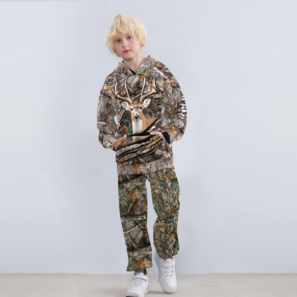 Love Hunting - Personalized Hunting Kid Hoodie & Kid Jogger Sweatpants