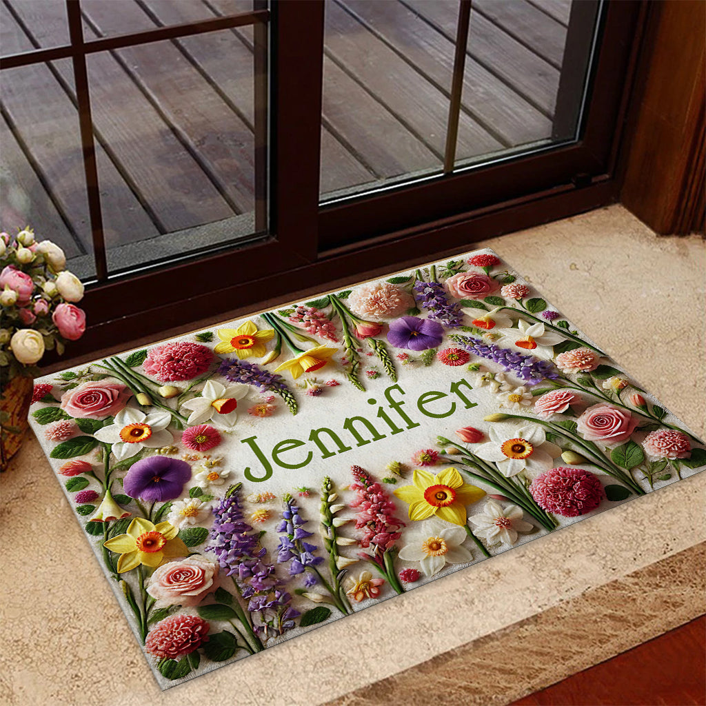 Beautiful Flowers - Personalized Gardening Doormat