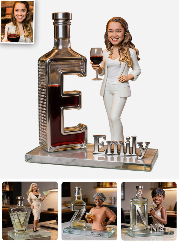 Personalized Wine Loving Grandma Custom Shaped Acrylic Plaque - Unique Mother's Day Gift Kitchen Bar Desk Decor
